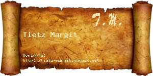 Tietz Margit névjegykártya